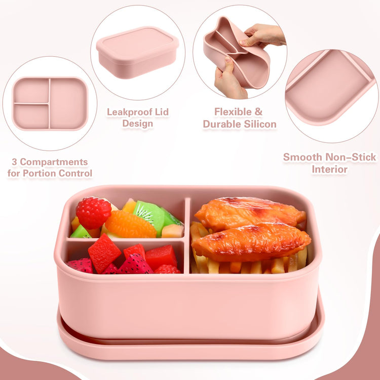 6 Pcs Silicone Bento Boxes (6 Count)