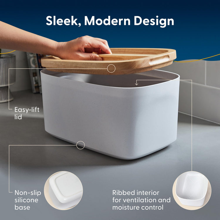 Sonder LA Union Bread Box with Wood Lid