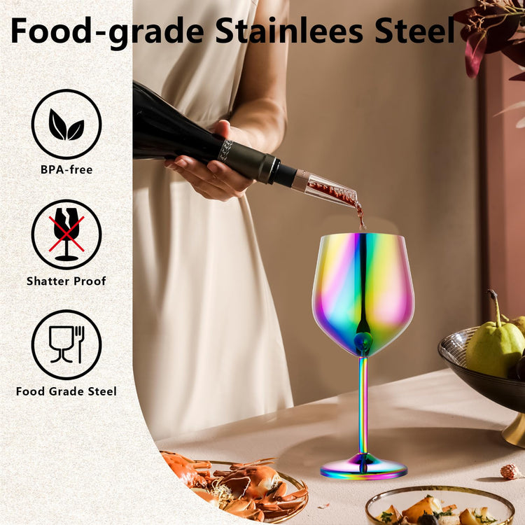 Unbreakable Stainless Steel Wine Glasses Set of 2 (2 Count)
