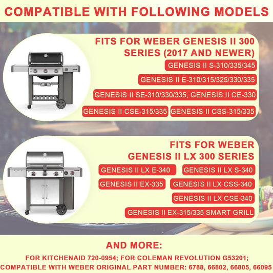 6788 Genesis II 300 Full Size Griddle Insert for Weber GS4 Genesis II 300 Series Grill Genesis II E-335 E-310 E-330 E-315 S-310 SX335 E-325 EX-335 Flat Top Griddle, Carbon Steel for 66095 66802 - Nestoria