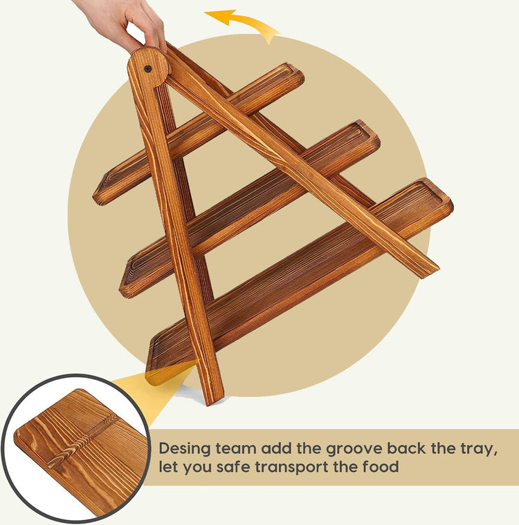 Wooden 3 Tier Serving Tray