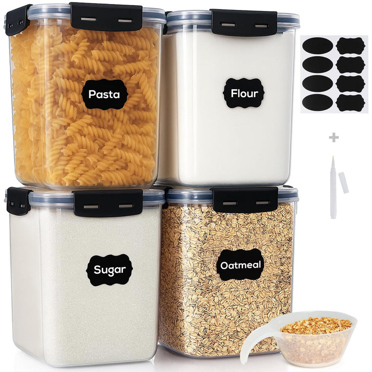 4 Pack 5.3L Thick Flour Sugar Storage Containers for Pantry (4 Count)