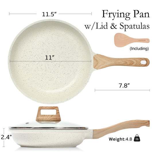 Nonstick Ceramic Frying Pan Skillet with Lid