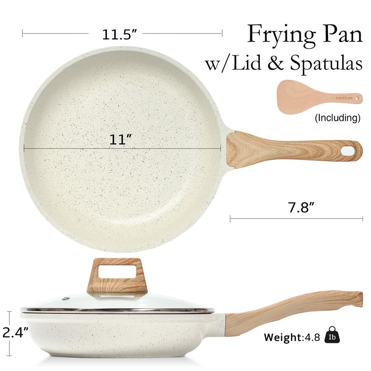 Nonstick Ceramic Frying Pan Skillet with Lid