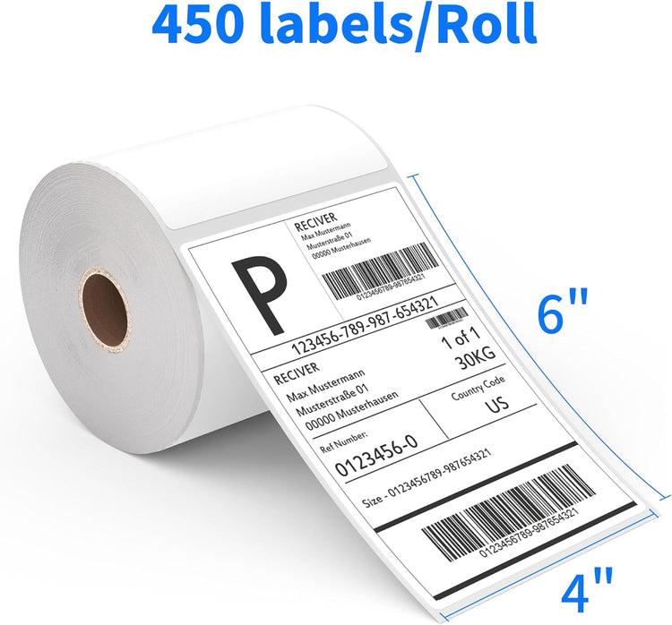 Thermal Shipping Labels, 4"x6" Direct Thermal Labels, FungLam Mailing Postage Shipping Label Compatible with Zebra, Munbyn, Rollo and Polono Printers,450 Labels/Roll, 8 Rolls.