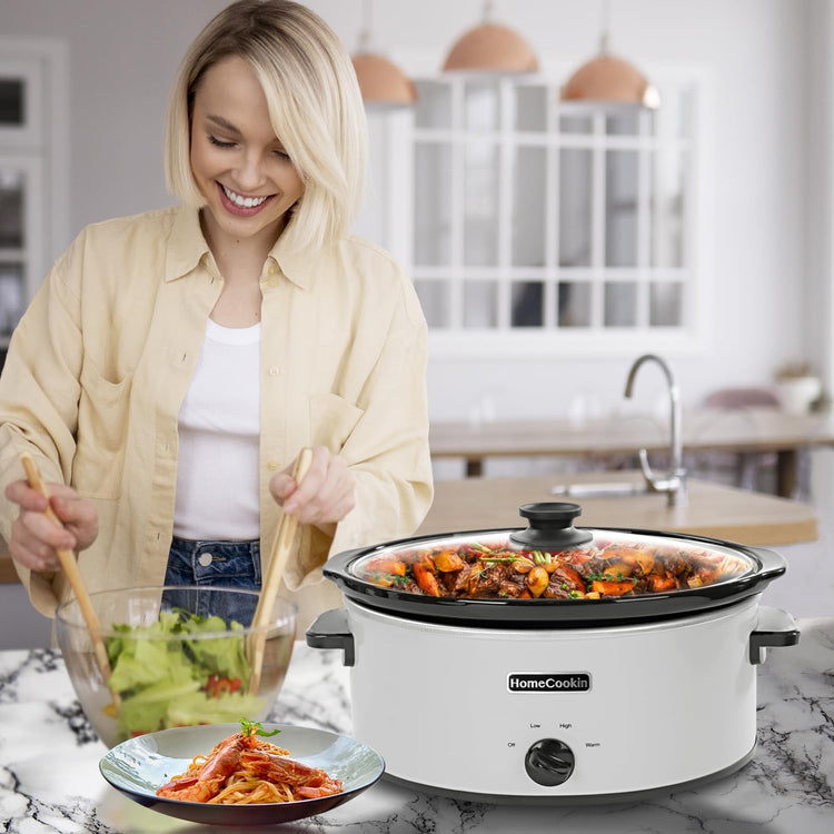 7 Quart Slow Cooker Oval Manual Pot Food Warmer with 3 Cooking Settings
