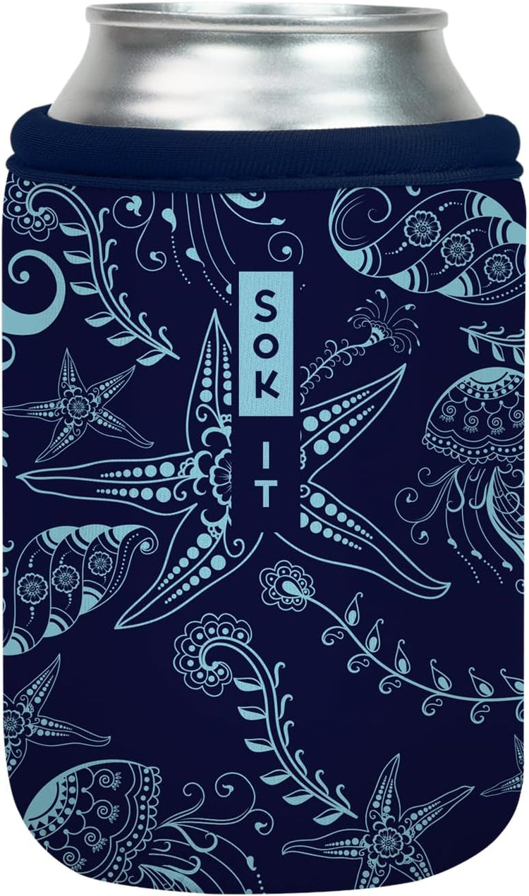 Sok It CanSok Sleeve for Beer & Soda Insulated Neoprene Cover (Ocean Oasis, 12oz Can Sleeve)