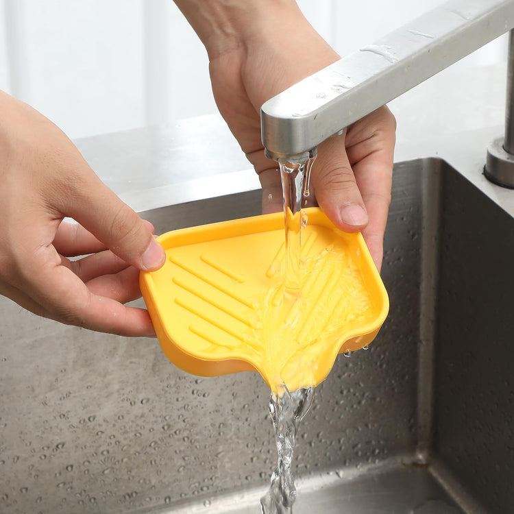 Silicone Soap Dish with Drain Spout