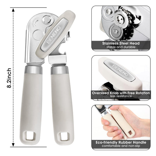 Heavy Duty Hand Can Opener Manual with Magnet Lid Remover