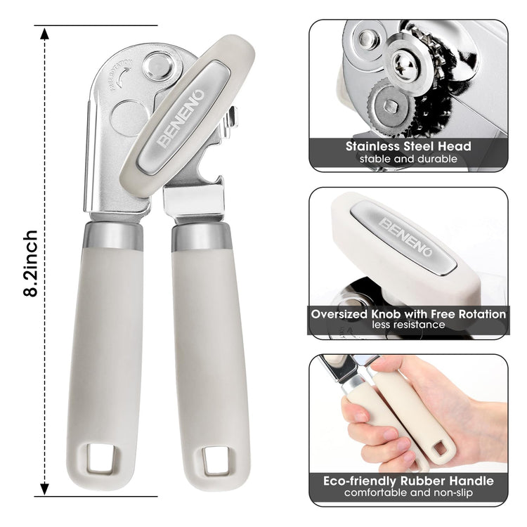 Heavy Duty Hand Can Opener Manual with Magnet Lid Remover