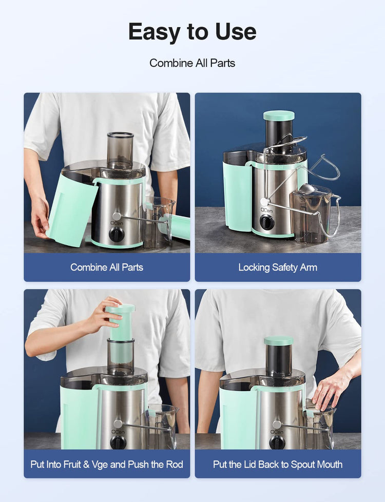Juicer Machine 500W Centrifugal Juicer with Extra Wide Feed Chute