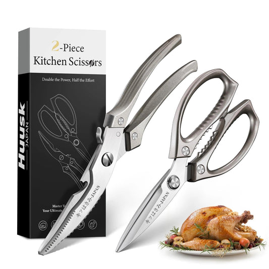Kitchen Scissors Set Heavy Duty Spring Loaded All Purpose for Food (2 Count)