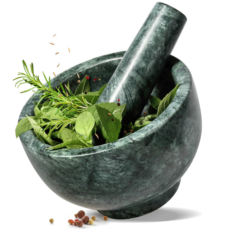 Indian Natural Marble Mortar and Pestle Set