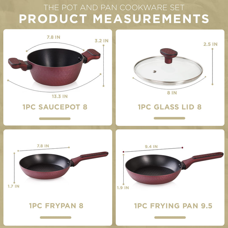 4 Piece Nonstick Cookware Set