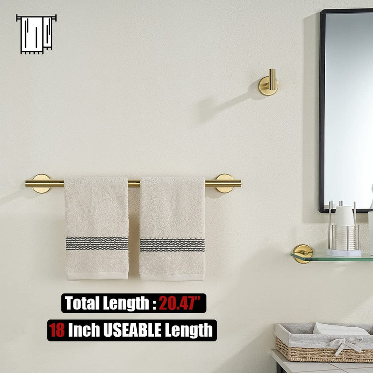 Bath Towel Bar Brushed Gold