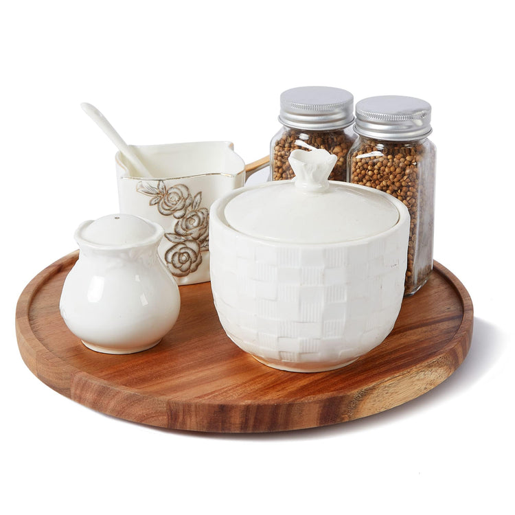 10 inch Acacia Wood Lazy Susan Organizers