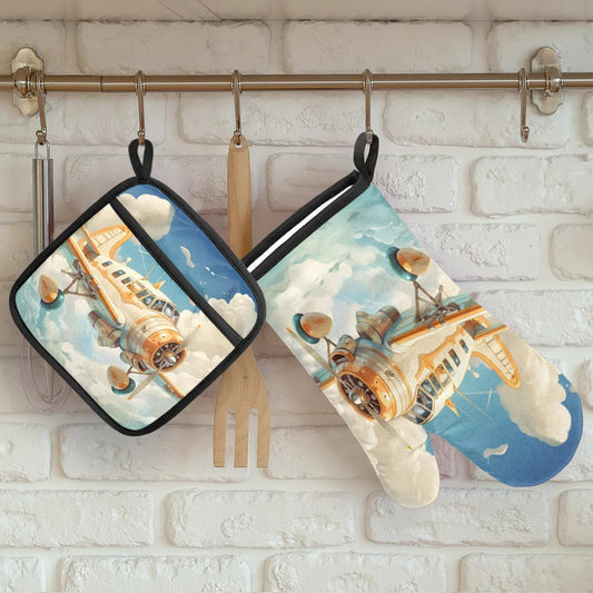 Airplanes Oven Mitts and Pot Holders Sets (2 Count)