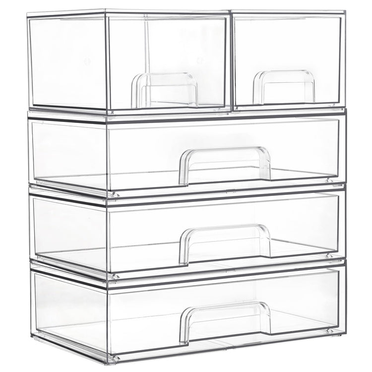 Clear Stackable Storage Drawers Set of 5 (5 Count)
