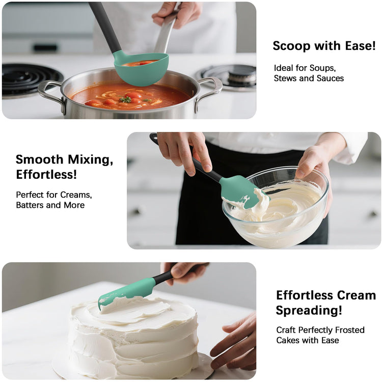 Silicone Kitchen Cooking Utensils Set (14 Count)