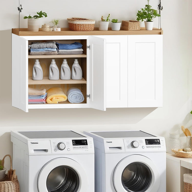 Solid Wood Laundry Room Wall Cabinets