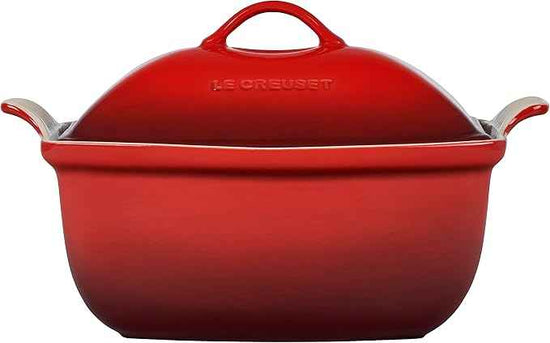 Le Creuset Heritage Stoneware Deep Baker with Lid, 4.5 qt., Cerise