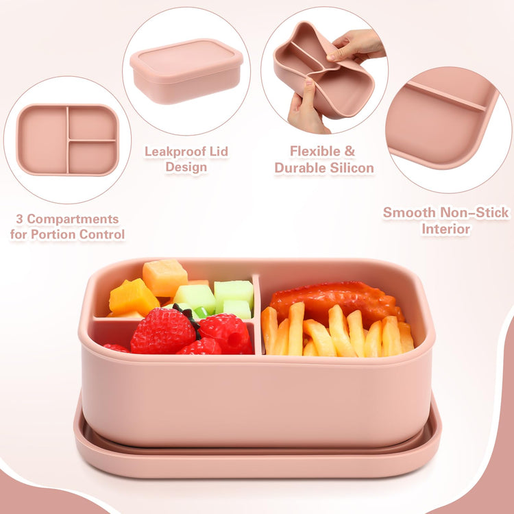 6 Pcs Bright Silicone Bento Boxes (6 Count)