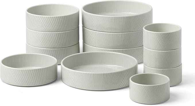 Lenox 898017 Modulus 12-Piece Bowl Set, Vapor