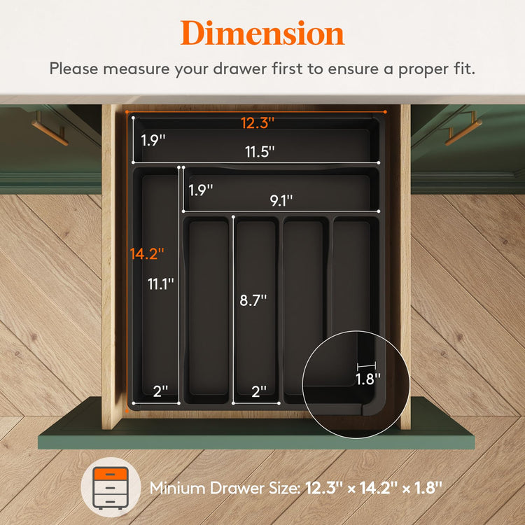 Silverware Drawer Organizer Tray