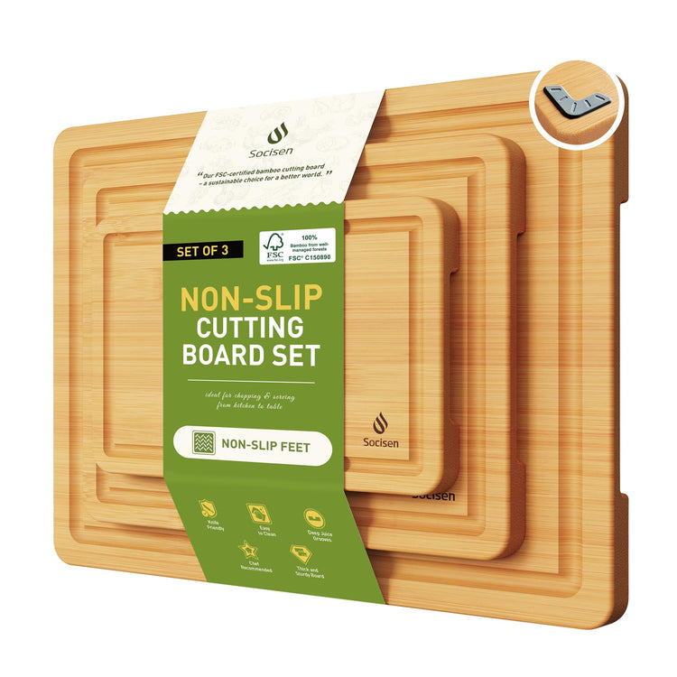 Bamboo Cutting Board Set Non Slip Feet Over Sink Kitchen Gadgets Seller 2024 First Apartment Essentials New Home Must Haves Things Stuff Accessories House Warming Decor Housewarming Hostess Host Gifts