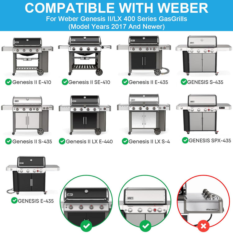 Full Size Griddle Insert for Weber Genesis II 400&LX 400 Series Gas Grills