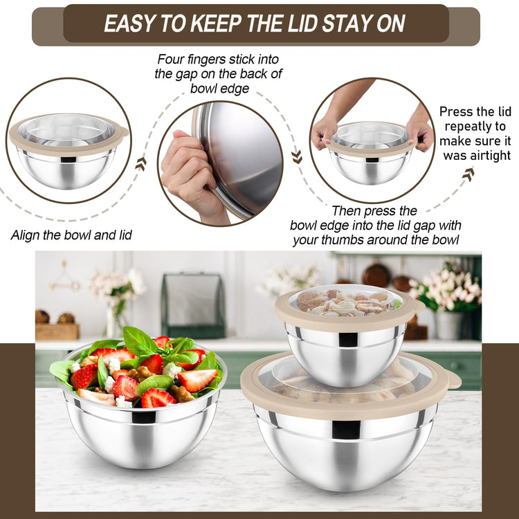 Mixing Bowl with Lid Set of 7