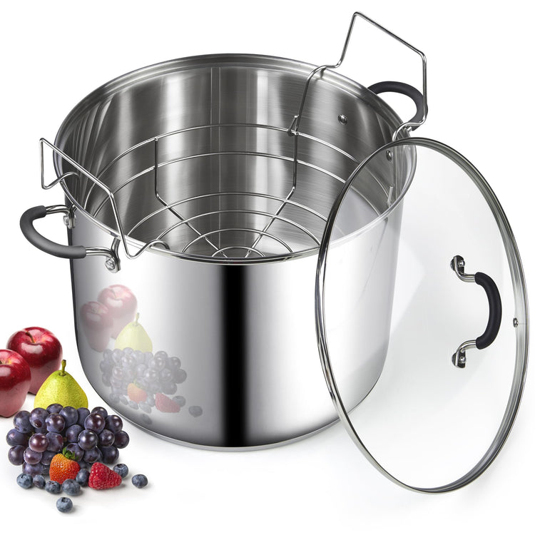 Stainless Steel Water Bath Canning Pot with rack and Lid