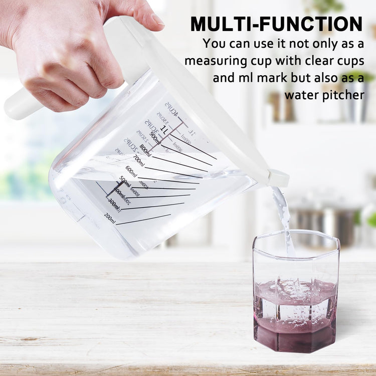Stackable 10 Piece Measuring Cups and Spoons Set with White Lids