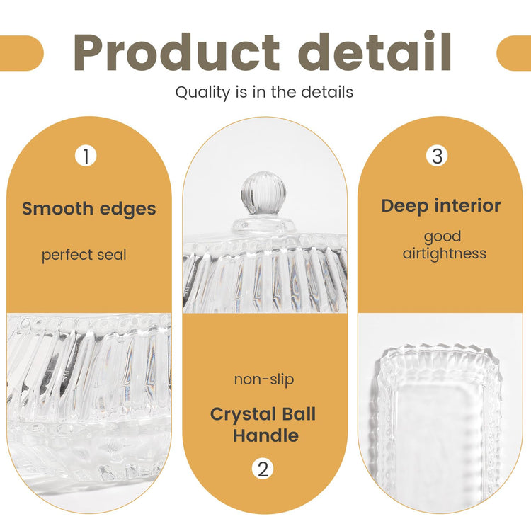 Clear Glass Butter Dish with Lid