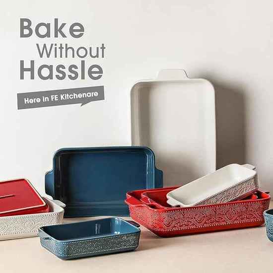 Ceramic Baking Dish Set of 3, Casserole Dishes for Oven, Ideal for Baking, Stewing, Roasting, and Holiday Feasts. The Gift for Mother's Day, Thanksgiving, Christmas, or Housewarming