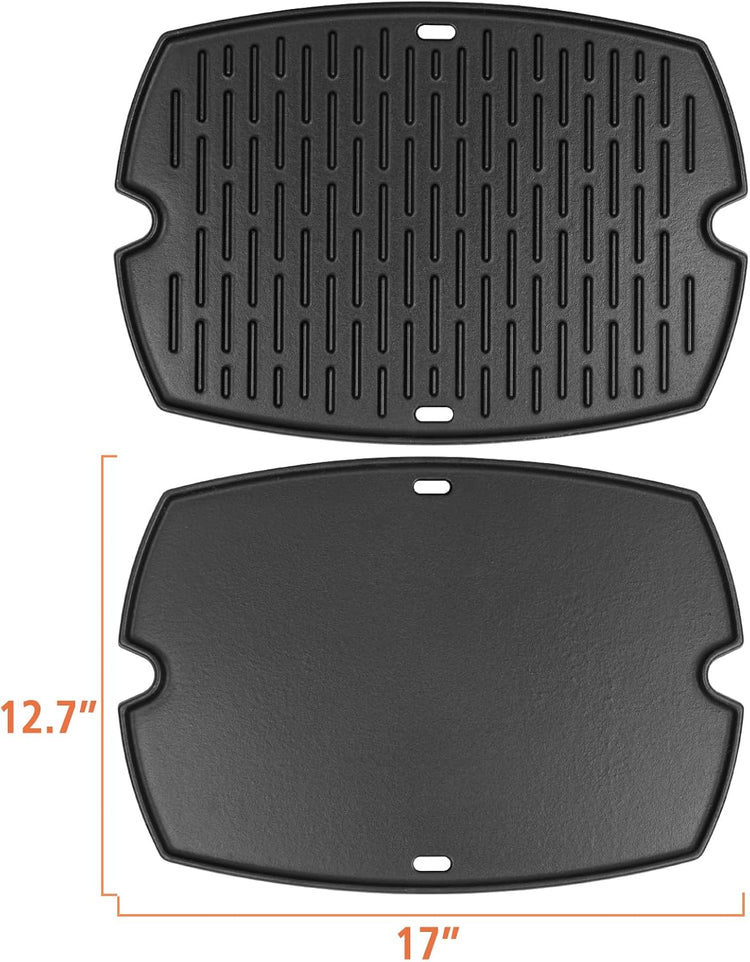 7582 Cast Iron Griddle for Weber Q1000 Grill, for Weber Q100 Q1000 Q1200 Q120 Q140 Q1400 Grill Parts, for 7582 Grate 6558 Full Size Griddle Inserts, Baby Q Replacement, Flat Top Plate Accessories - Nestoria