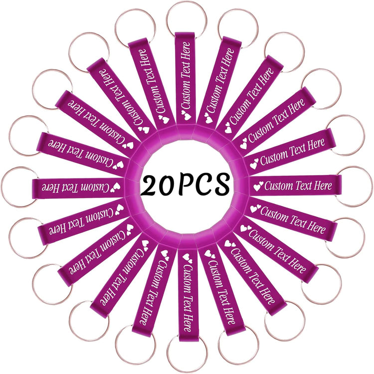 20PCS Personalized Bottle Opener Keychain Bulk Custom Beer Bottle Opener with Logo Text Engraved Wedding Bottle Opener Favors Customized Gifts for Guests Baby Shower Birthday Party-Pink