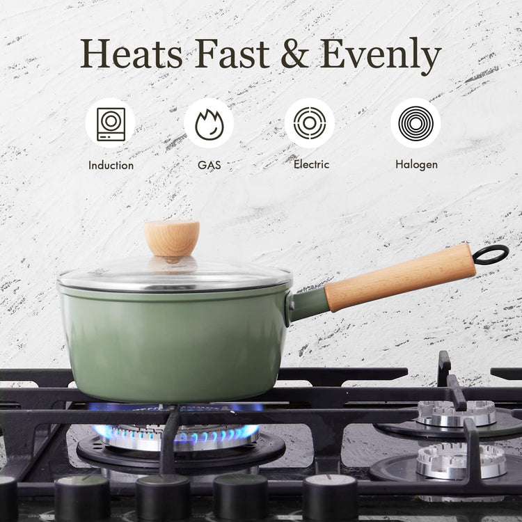 Ceramic Nonstick Sauce Pan with Lid