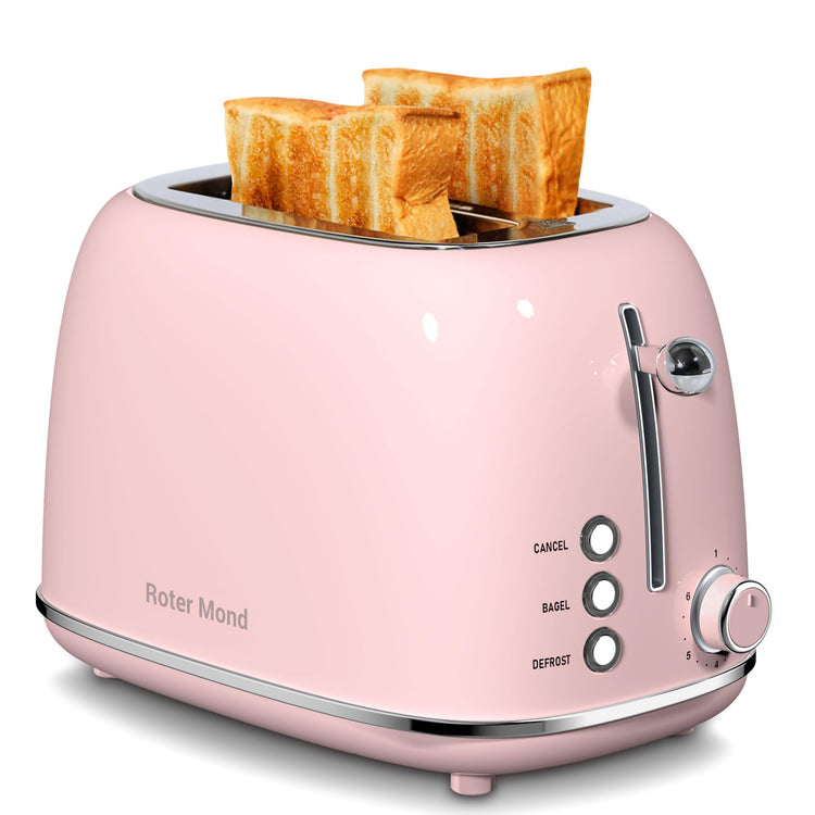 2 Slice Toaster Retro Stainless Steel with Bagel (2 Count)