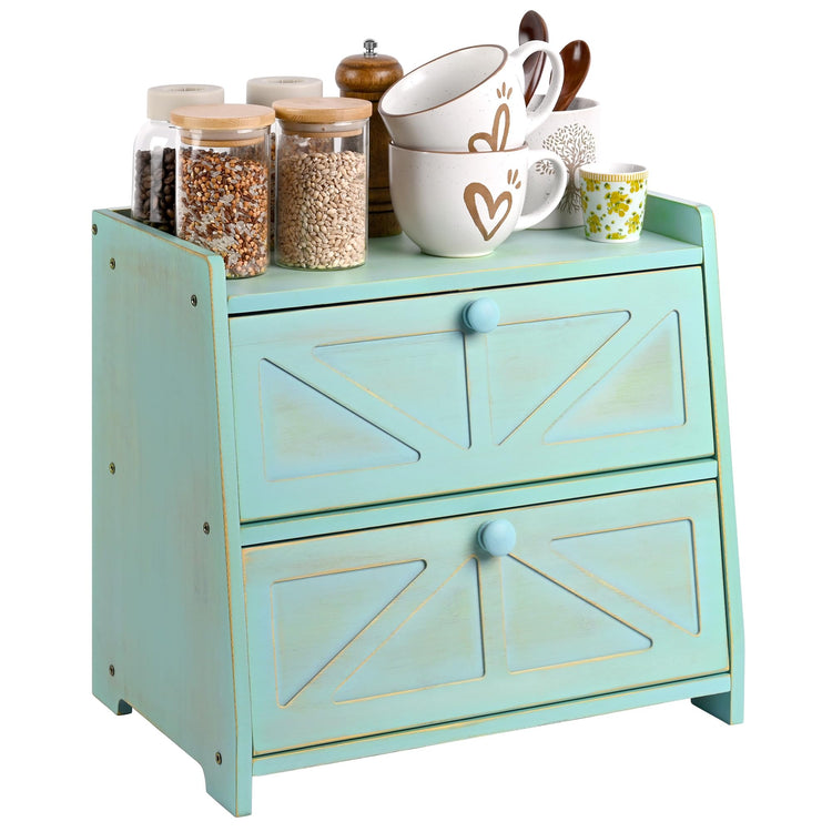 Bamboo Corner Bread Box for Kitchen Countertop 2