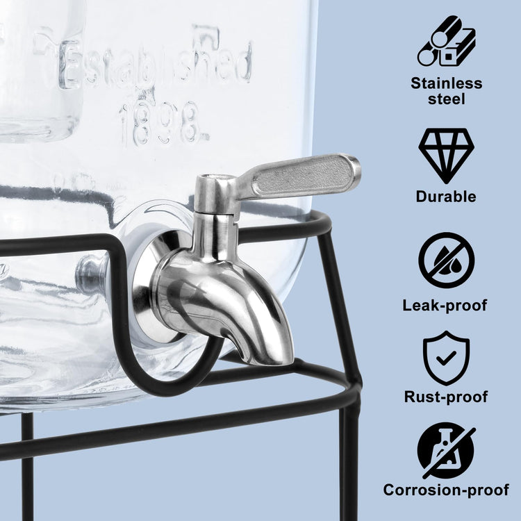 2 Gallon Glass Drink Dispensers For Parties