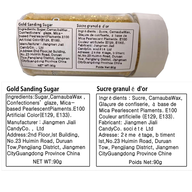 Gold Sanding Sugar for Baking Edible Sparkling Sugar Sprinkles Coarse Sugar Crystals for Baking Topping Cake Cookie Cupcake Topper Ice Cream Decoration Supplies 3.2 OZ (3.2 Ounce)