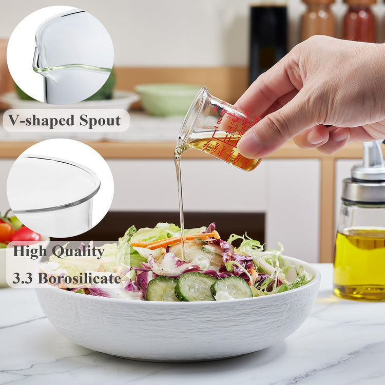 Glass Measuring Cups with V (2 Count (1 fl oz each))