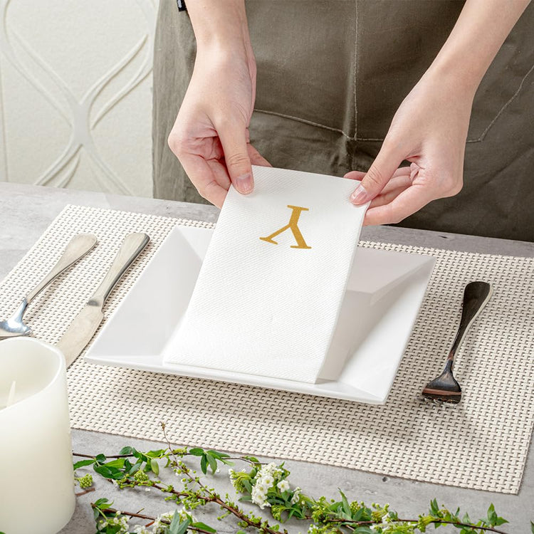 Paper Rectangle Gold Letter Y Linen (2000 Count)