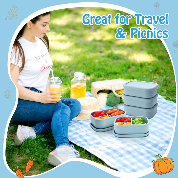 4 Pcs Silicone Bento Box (4 Count)