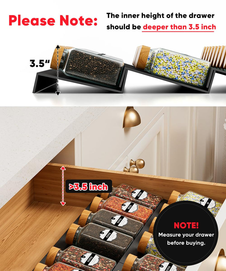Spice Drawer Organizer (9 Count)