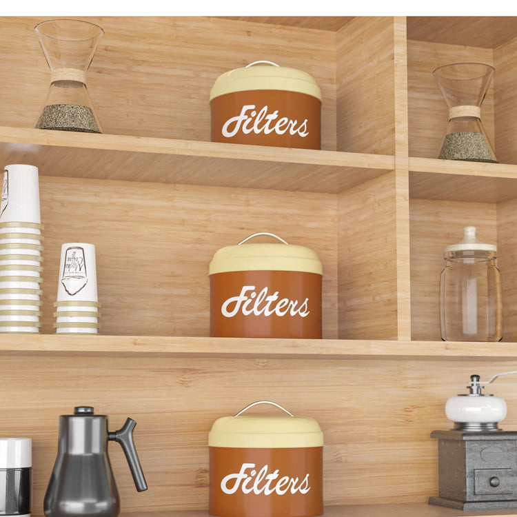 Brown Basket Coffee Filter Holder with Lid