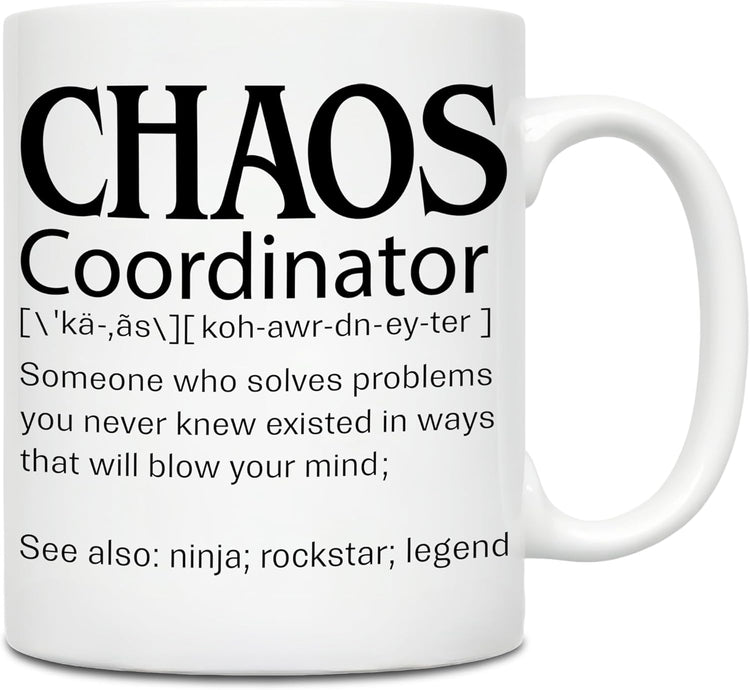 Thank You Gifts for Women, Boss, Coworker, Manager, Office, Teacher, Nurse, Mom - Chaos Coordinator Gifts - Teacher Appreciation Gift - Birthday Boss Lady Gift Ideas - 11 Oz Mug Cup