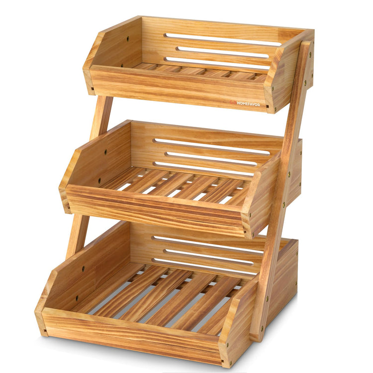 Wooden 3 Tier Fruit Basket