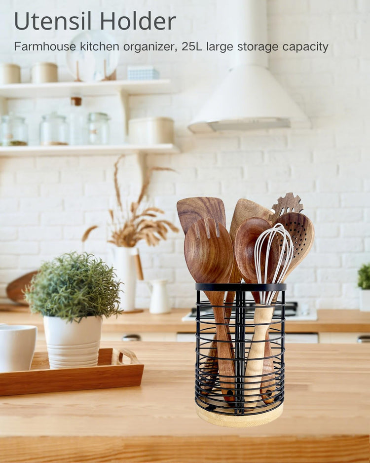 7.2“ Kitchen Utensil Holder with Removable Dividers